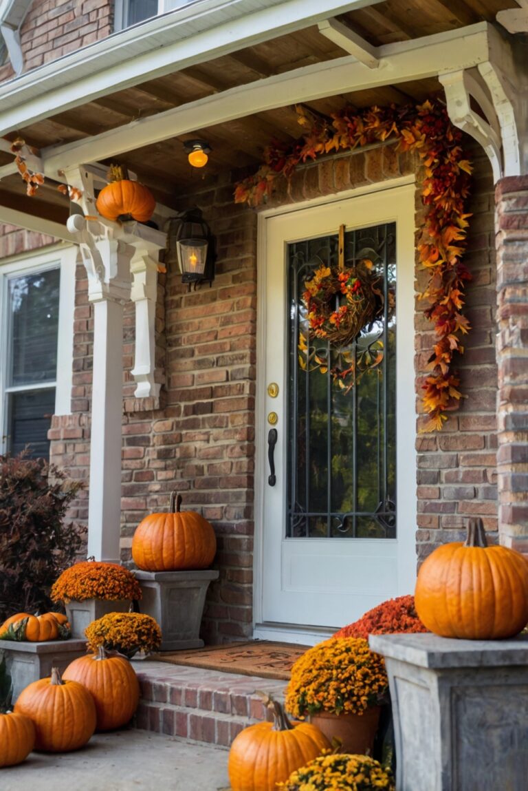 Fall porch decor inspiration, Outdoor fall decorations, Modern fall porch ideas, DIY fall front porch, Rustic autumn porch decor