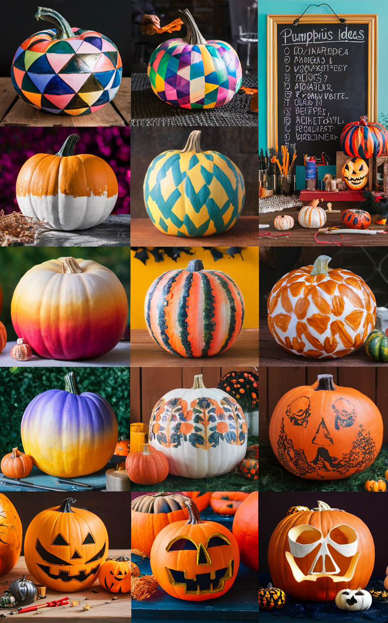 Pumpkin painting, Fall decor, DIY crafts, Autumn decorations, Easy Halloween crafts