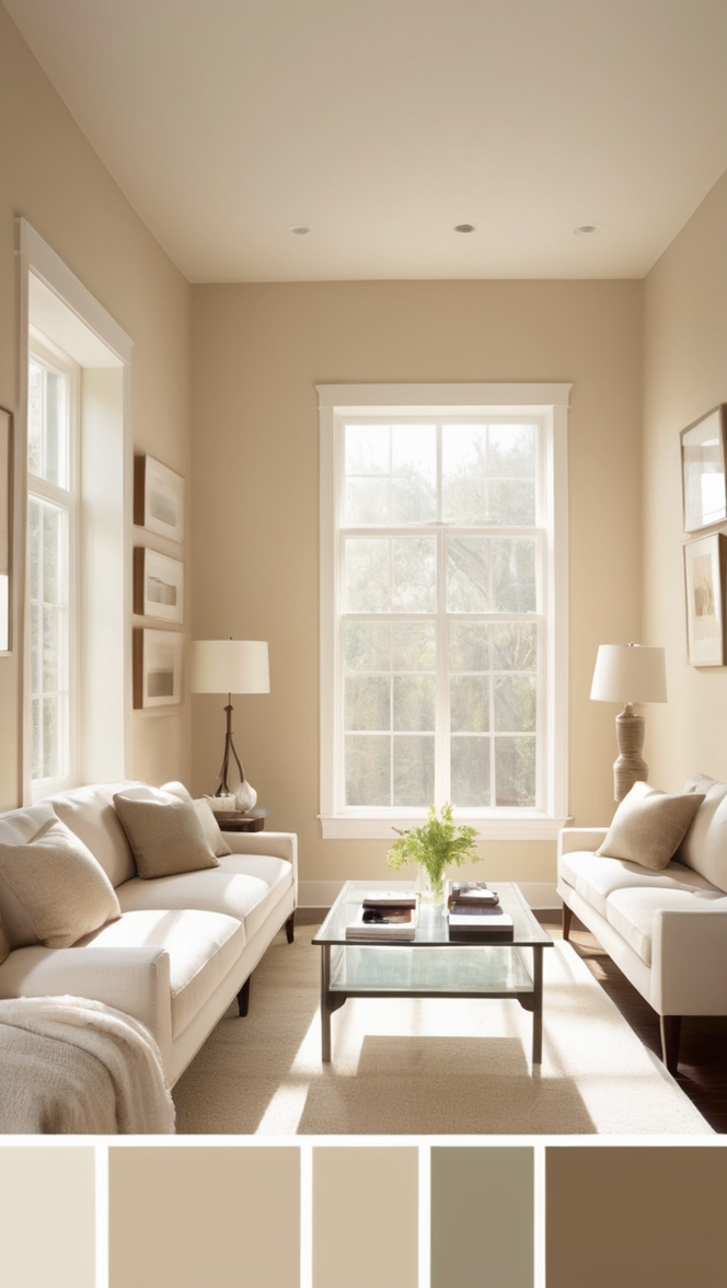 beige living room decor, minimalist home design, elegant living room ideas, modern interior design, simple decor ideas