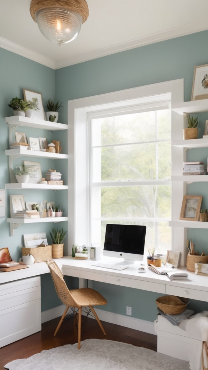 cozy desk setup, home office decor, office organization, stylish home office, work from home essentials