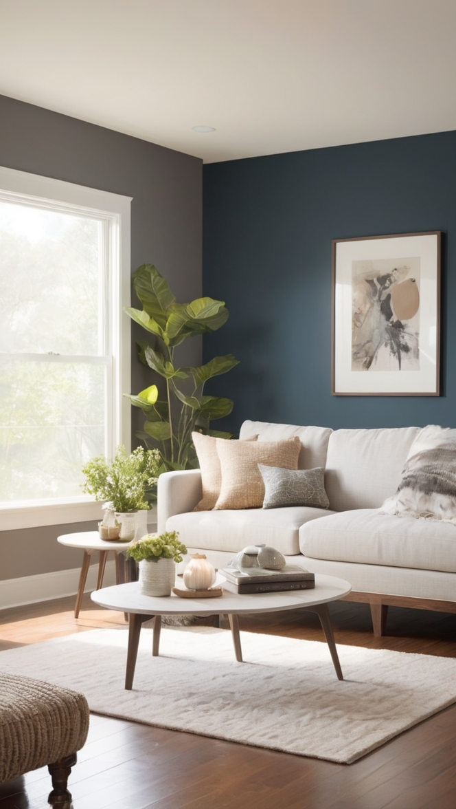 modern living room design, black and white home decor, contemporary interior styling, sleek furniture layout, sophisticated decor pieces