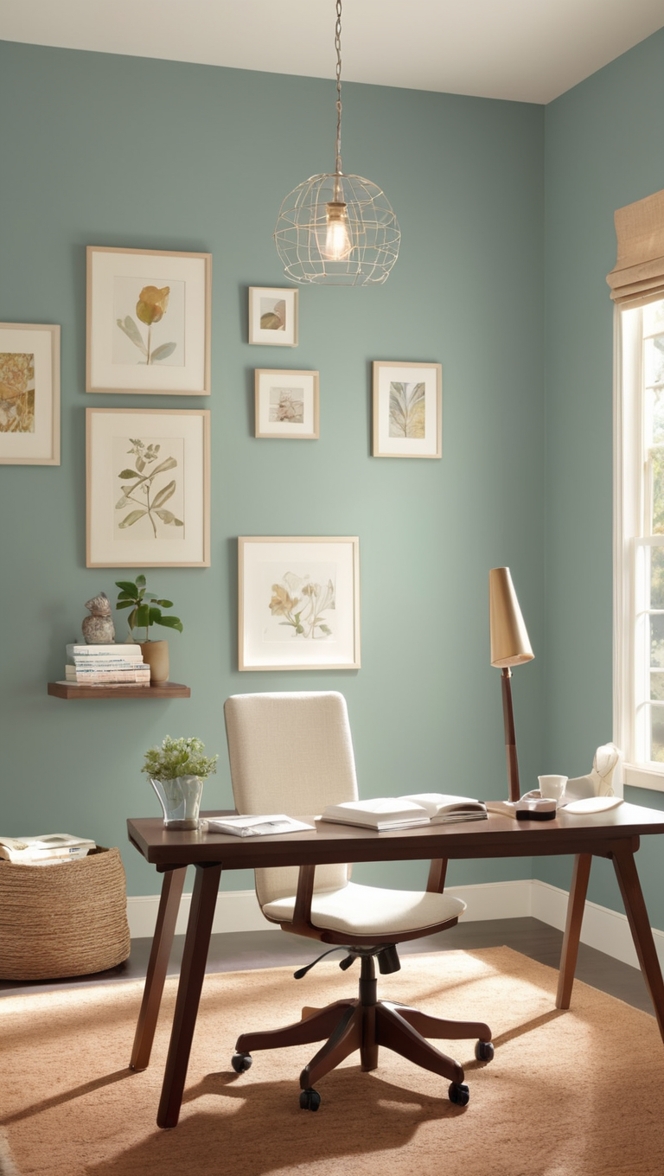 home office paint colors, best home office colors, cozy office colors, office wall paint ideas, modern office wall colors