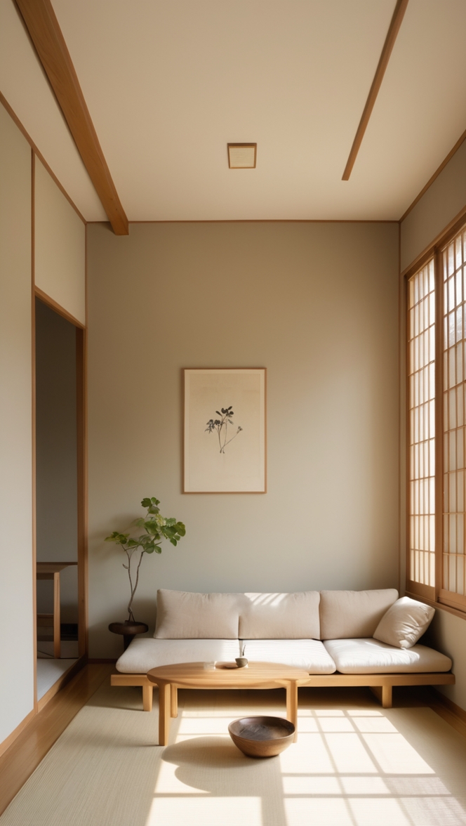 japanese home decor, modern asian furniture, zen living room, minimalist interior design, traditional tatami mats