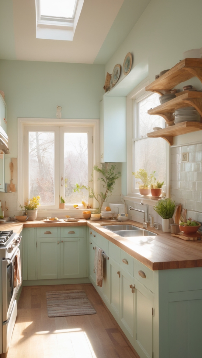 cozy kitchen design, elegant kitchen decor, modern kitchen aesthetic, stylish kitchen interior, trendy kitchen renovation