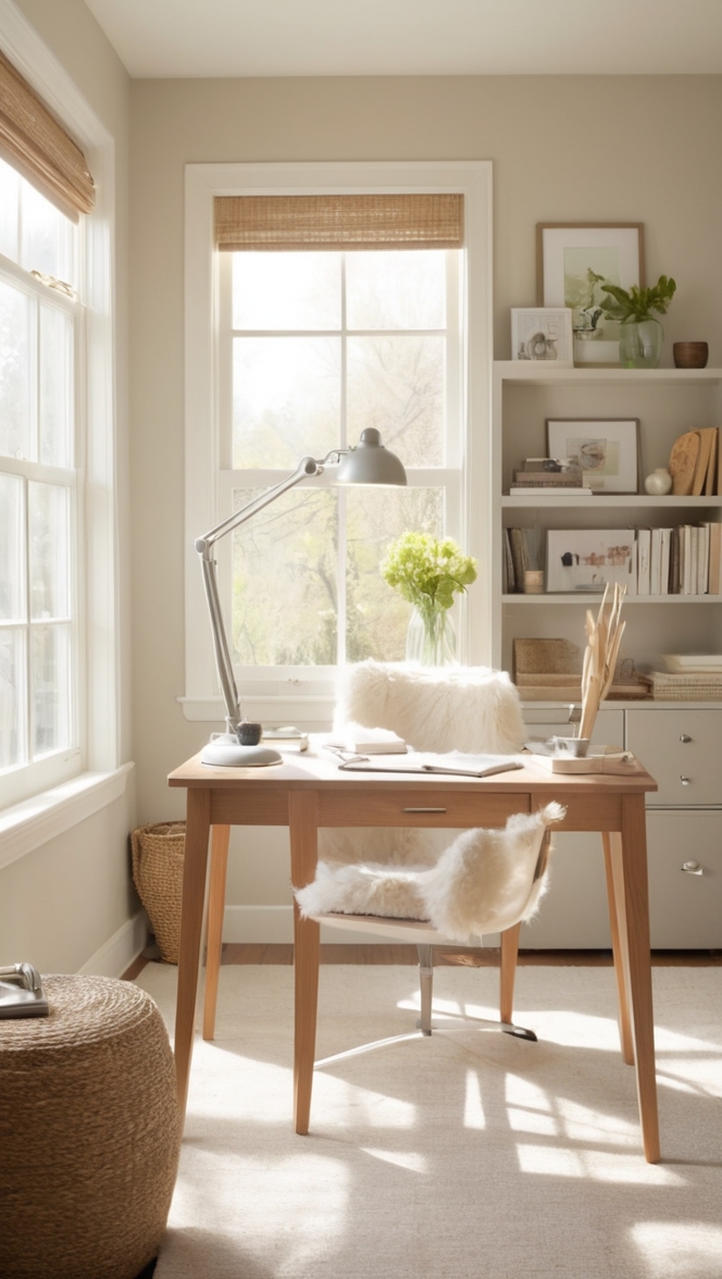 home office furniture, work-from-home setup, modern office chair, minimalist desk, ergonomic workspace