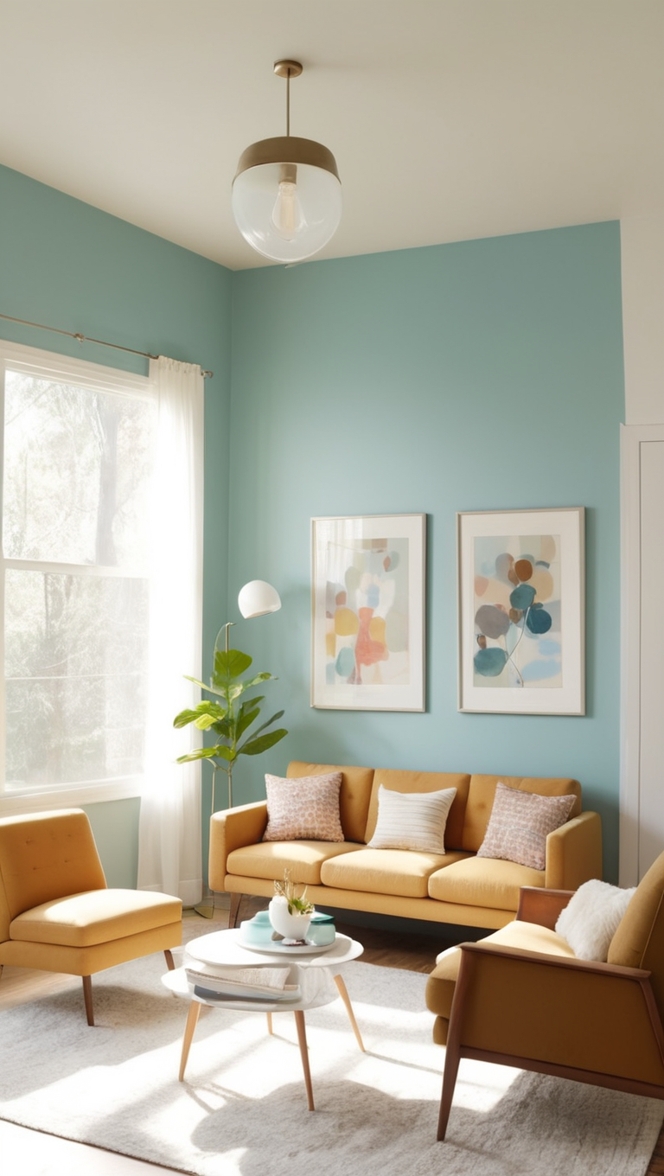 retro living room decor, minimalist furniture design, vintage inspired home, mid-century modern style, eclectic interior design