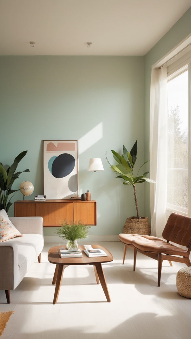 retro living room decor, minimalist furniture design, vintage inspired home, mid-century modern style, eclectic interior design