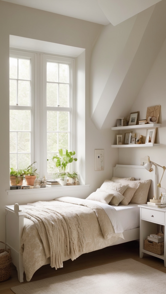 small bedroom design, bedroom makeover, space-saving bedroom ideas, cozy bedroom decor, minimalist bedroom decor