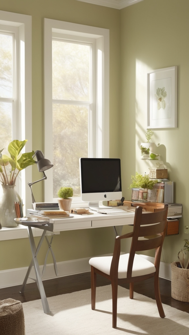 home office decor, small office furniture, cozy workspace ideas, stylish home office, comfortable work environment