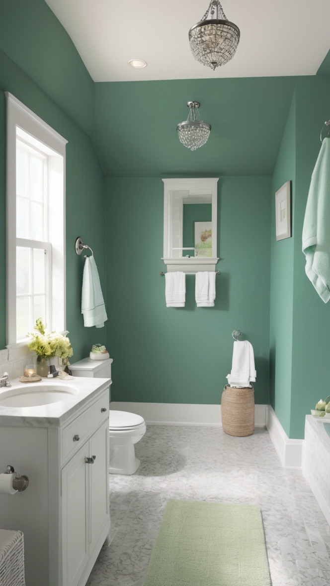 emerald green tiles, emerald green walls, emerald green accessories, emerald green decor, emerald green paint