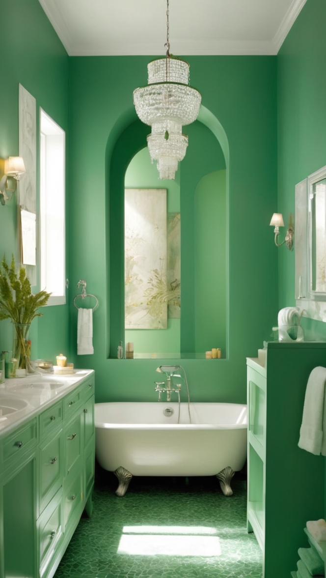 emerald green tiles, emerald green walls, emerald green accessories, emerald green decor, emerald green paint