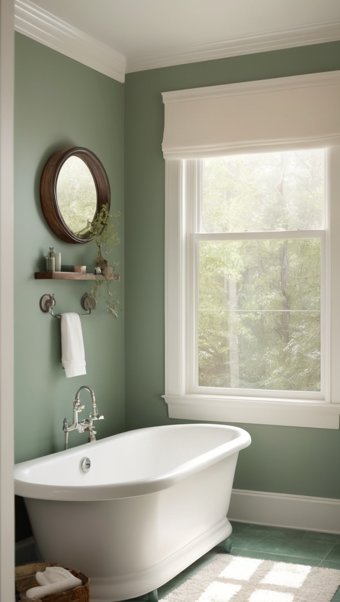 green bathroom decor, forest green tile, woodland bathroom design, botanical bathroom theme, emerald bathroom accessories