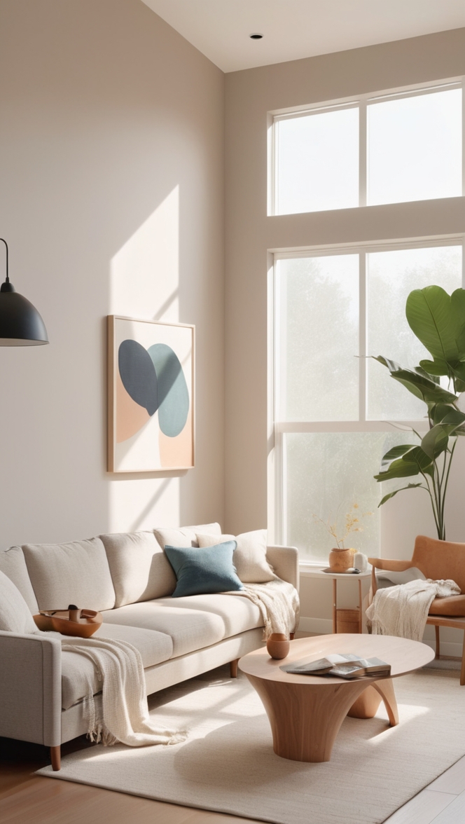 minimalist living room decor, modern Japanese interior design, Scandinavian-inspired living room, minimalist furniture design, zen-inspired home decor