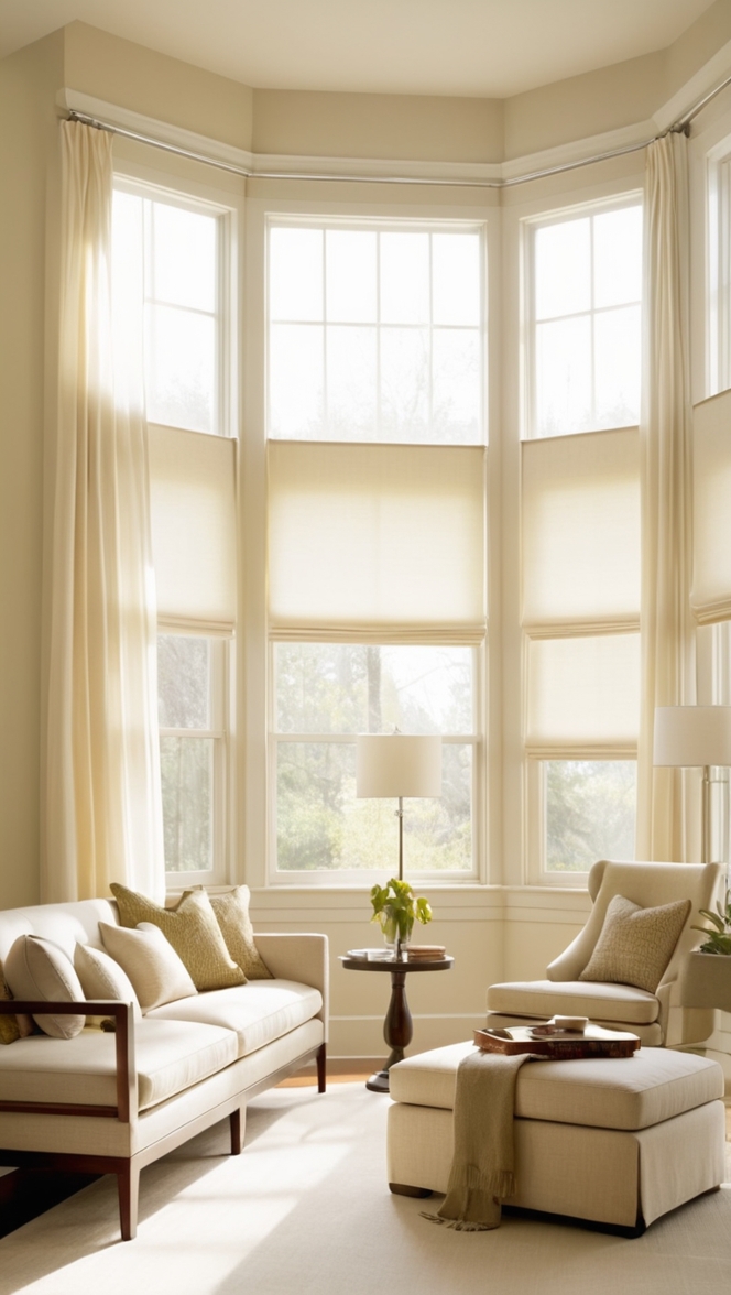 window blinds, curtains, shades, shutters, customized drapes