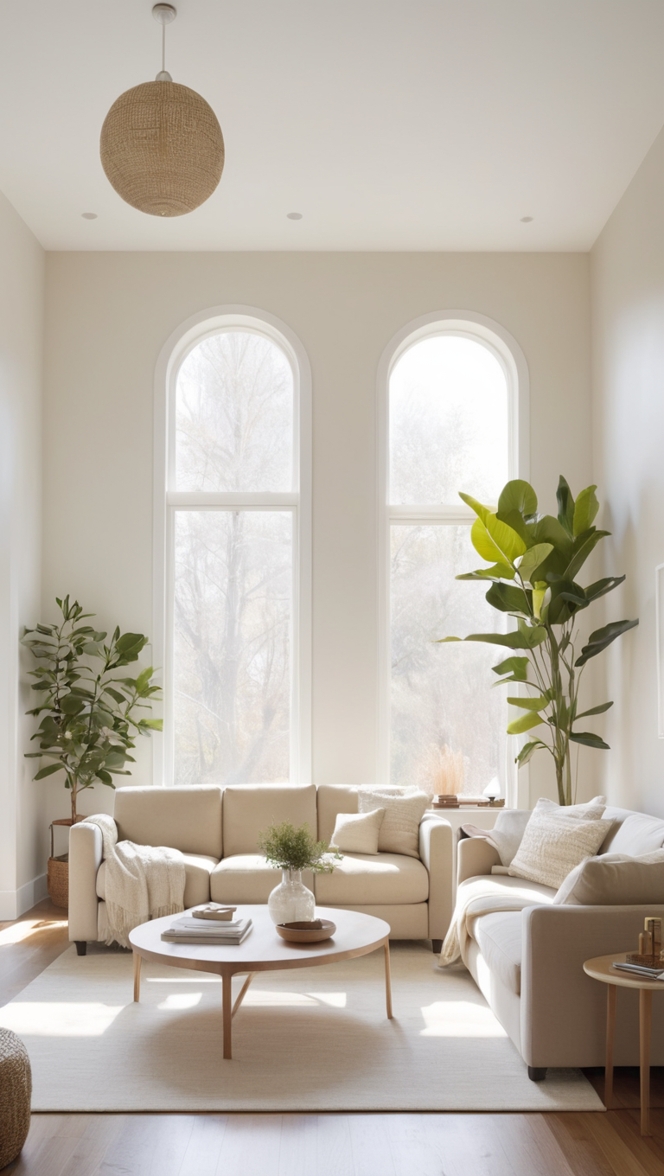 neutral living room decor, neutral home decor, modern minimalist living room, modern neutral living room, simple neutral decor