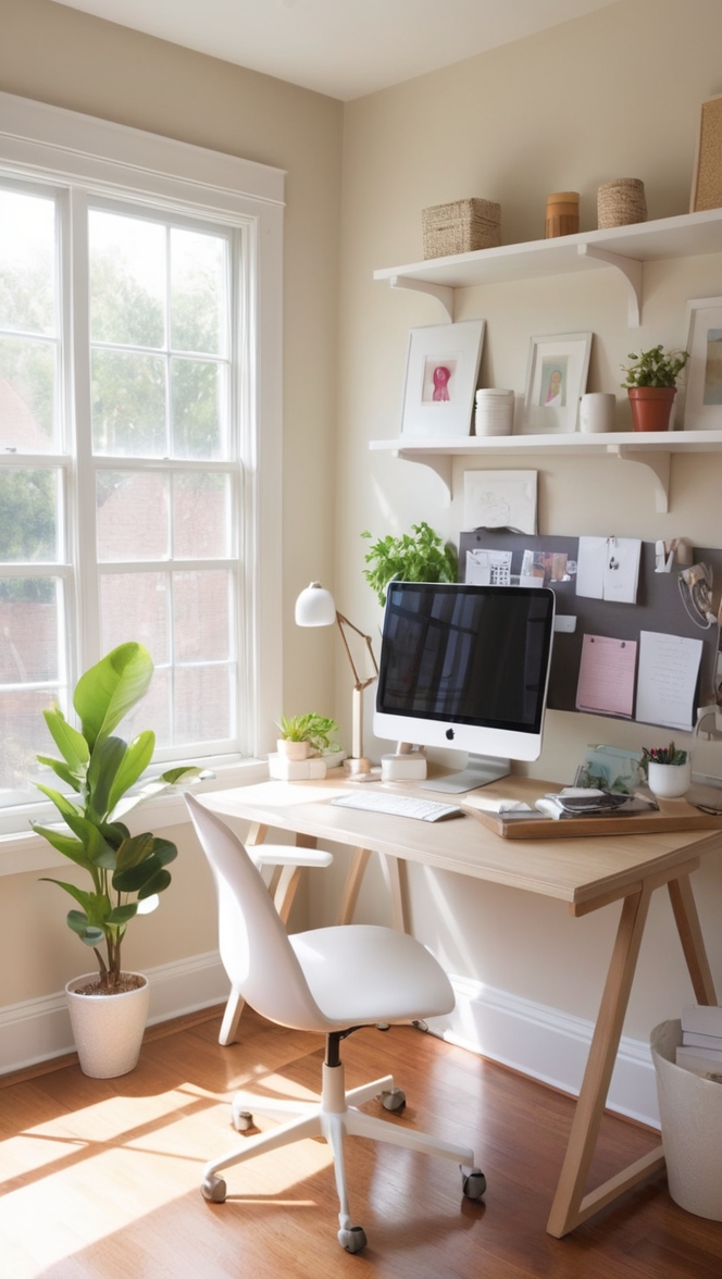 home office design, small office ideas, work from home tips, office organization, desk setup