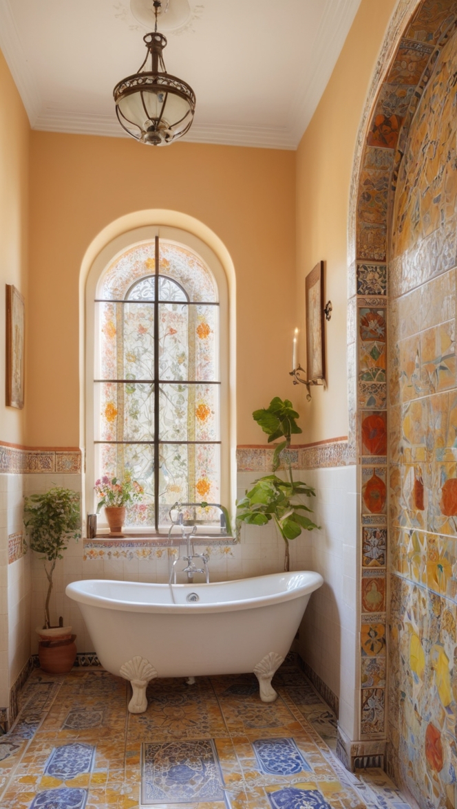 spanish bathroom tiles, bathroom flooring, shower tile, ceramic tile, mosaic tile