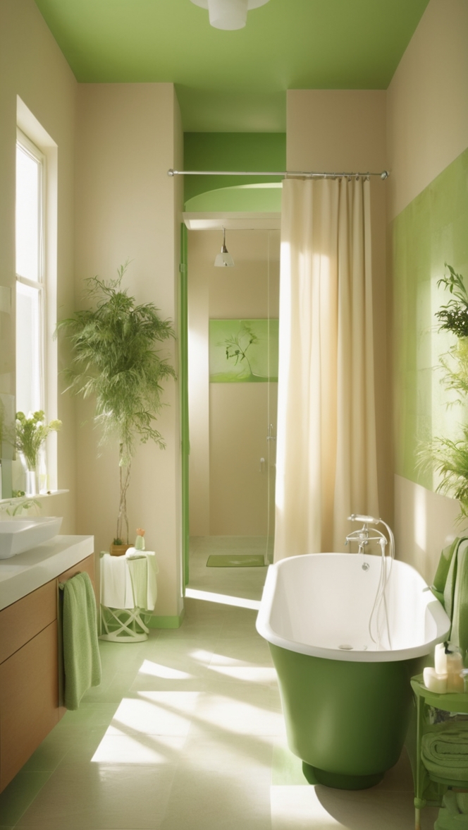 beige bathroom decor, green bathroom tiles, modern beige bathroom, luxury green bathroom, stylish beige bathroom
