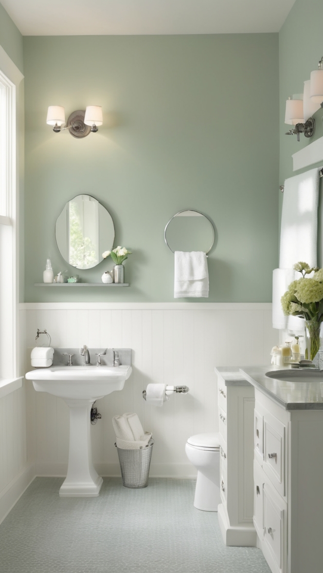 green bathroom decor, grey bathroom tiles, modern bathroom design, luxury bathroom accessories, stylish bathroom fixtures