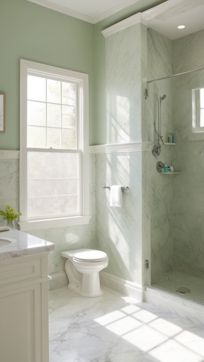 green marble countertops, marble shower tiles, luxury bathroom design, marble sink vanity, elegant bathroom decor