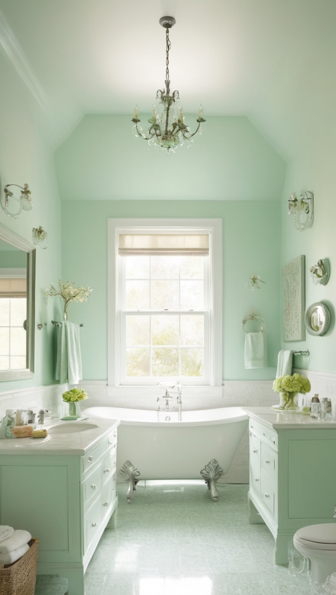 mint green paint, mint green tiles, mint green decor, mint green accessories, mint green walls
