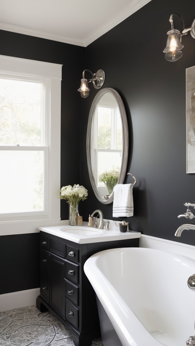 black bathroom fixtures, bathroom redesign, luxurious bathroom design, modern bathroom accessories, elegant bathroom decor