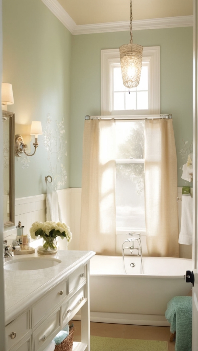 cute bathroom decor, elegant guest bathroom design, stylish powder room decor, modern guest bathroom ideas, chic bathroom accessories